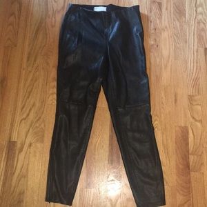 Free People Black faux leather pants Size 4